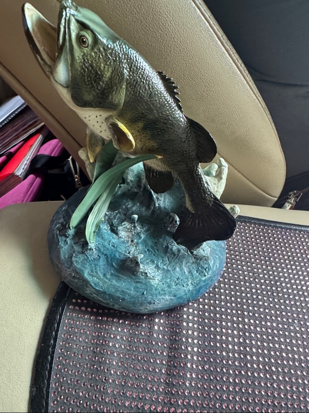 7” Vintage Battling Bass Home Decor Figurine